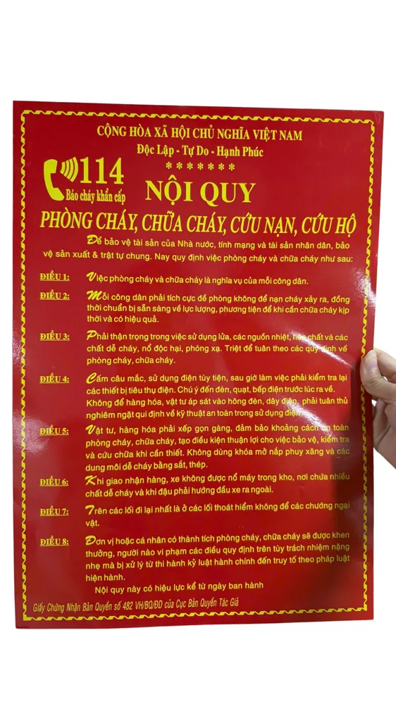 Bảng nội quy phòng cháy chữa cháy tại PCCCVINA