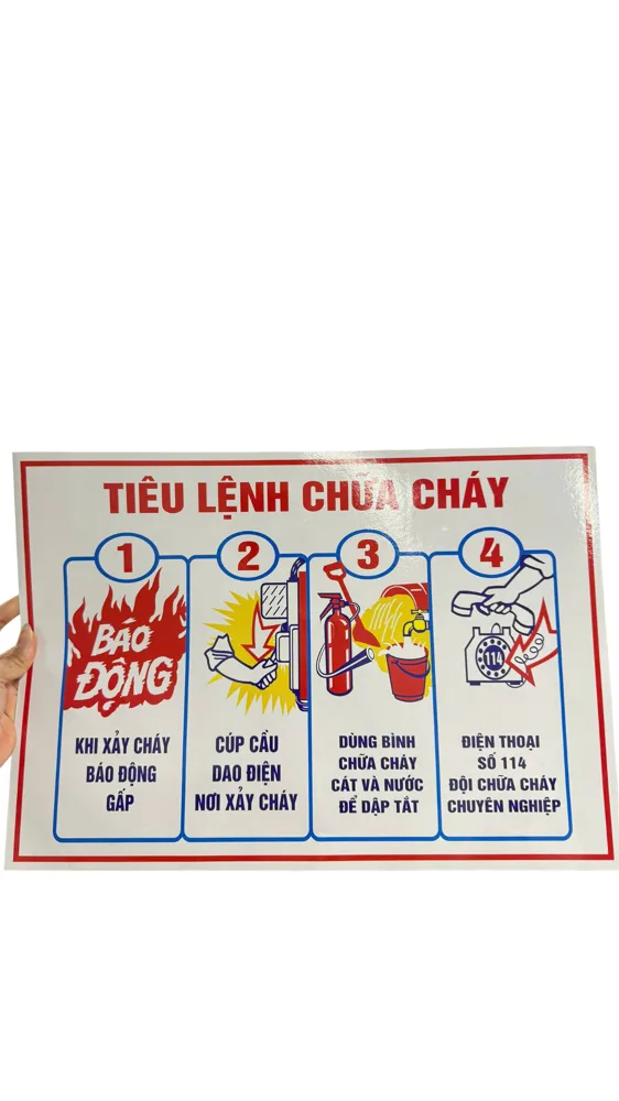 Bảng tiêu lệnh chữa cháy 4 bước tại PCCCVINA