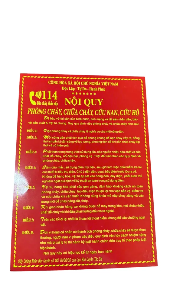 Bảng nội quy phòng cháy chữa cháy tại PCCCVINA — ảnh nhỏ 2